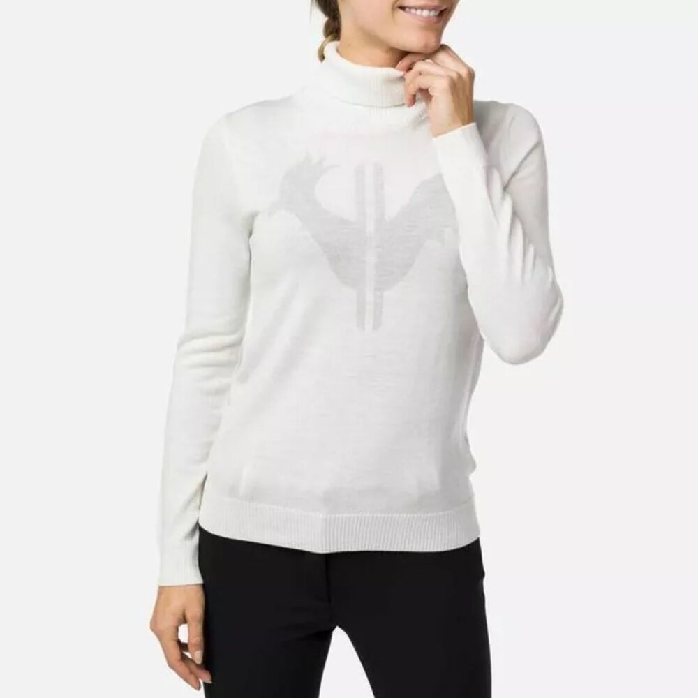 NEW Rossignol Made in Italy turtleneck Sweater 100% Merino Wool !!! white 6S3 - Picture 5 of 8